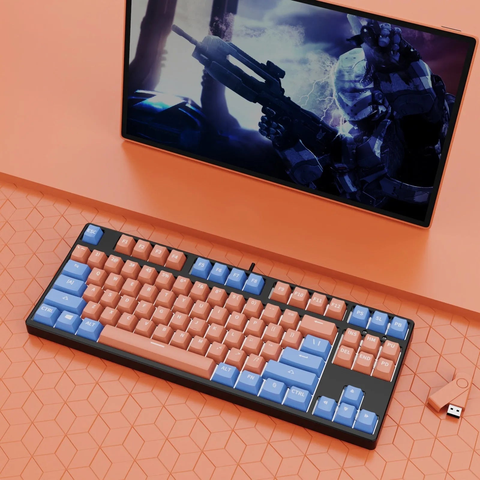 87-key mechanical keyboard with two-tone colour options and hot-plug switch capability