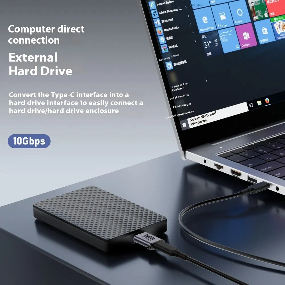 Close-up of a Micro USB to USB-C and USB-A adapter cable set for charging and data transfer.