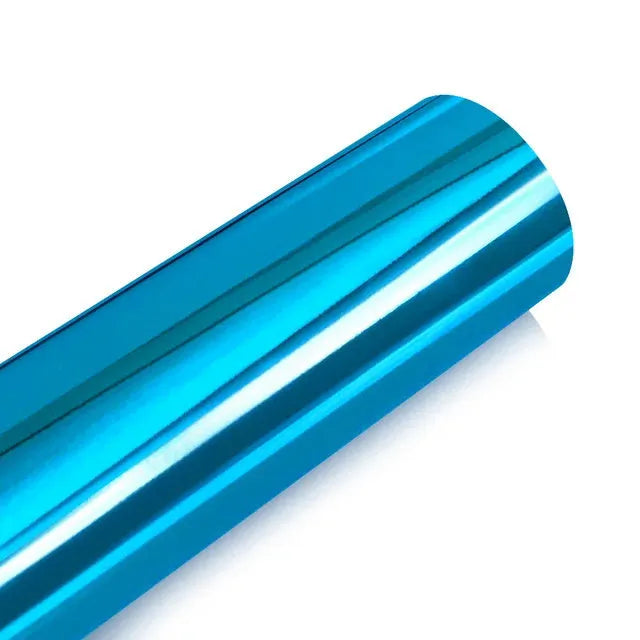 Electroplating colour changing film car body wrap in electrochromism blue on a vehicle panel