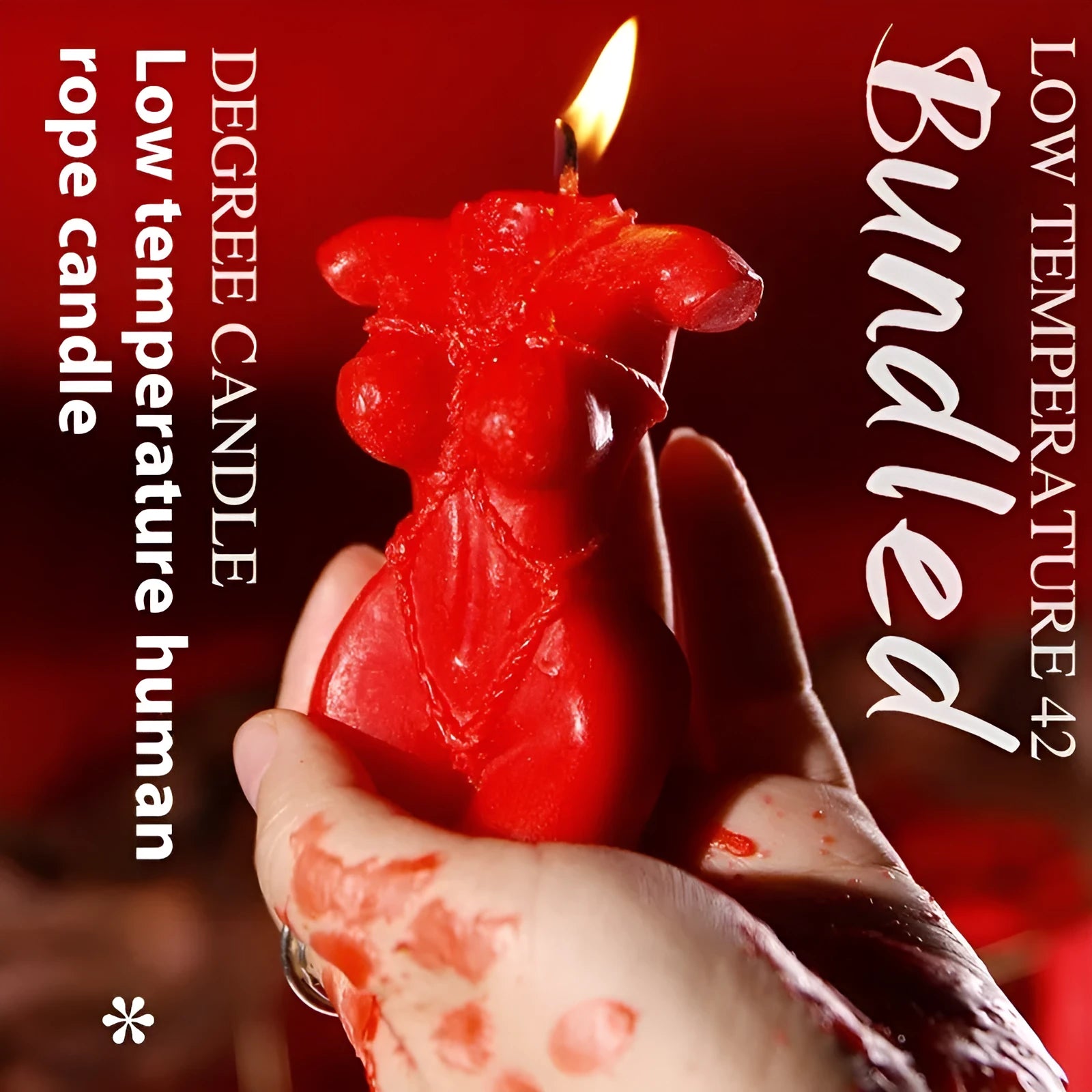 Soy wax low temperature massage candle in red, pink or purple for adult intimate use