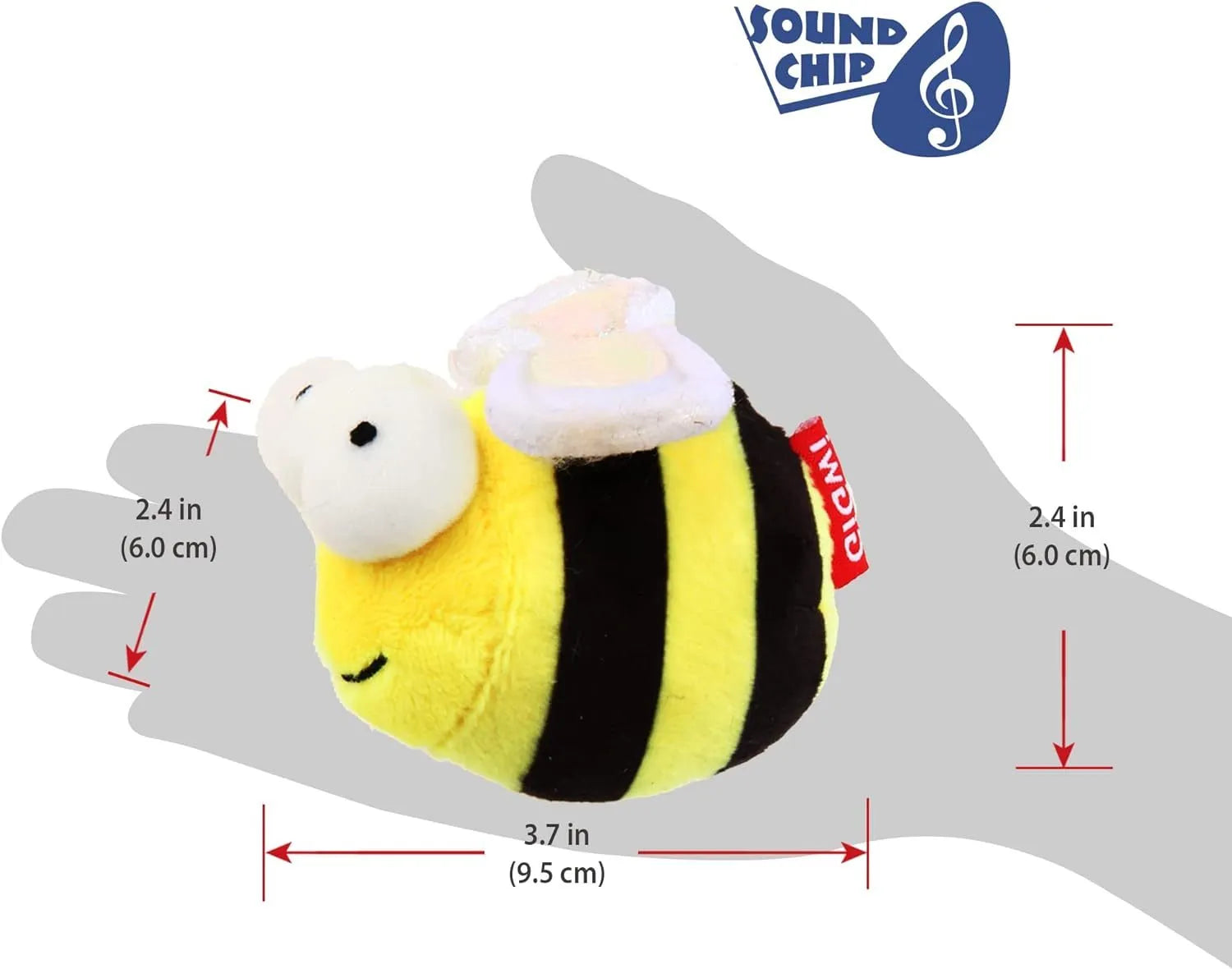 Yellow flannelette electronic bee-shaped cat toy with motion-activated squeaking functionality