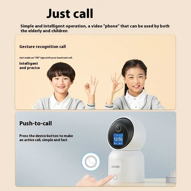 Zhou Shi wireless wifi indoor home security camera with plastic shell and screw bracket