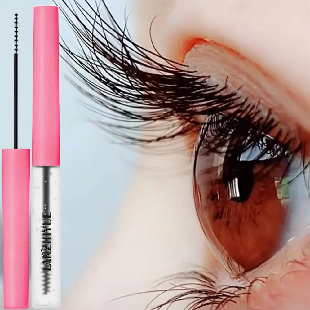 White eyelash growth liquid serum in standard packaging for lash repair and thickening