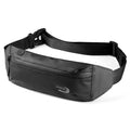 Men's blue waterproof waist bag with crossbody strap for sports activities