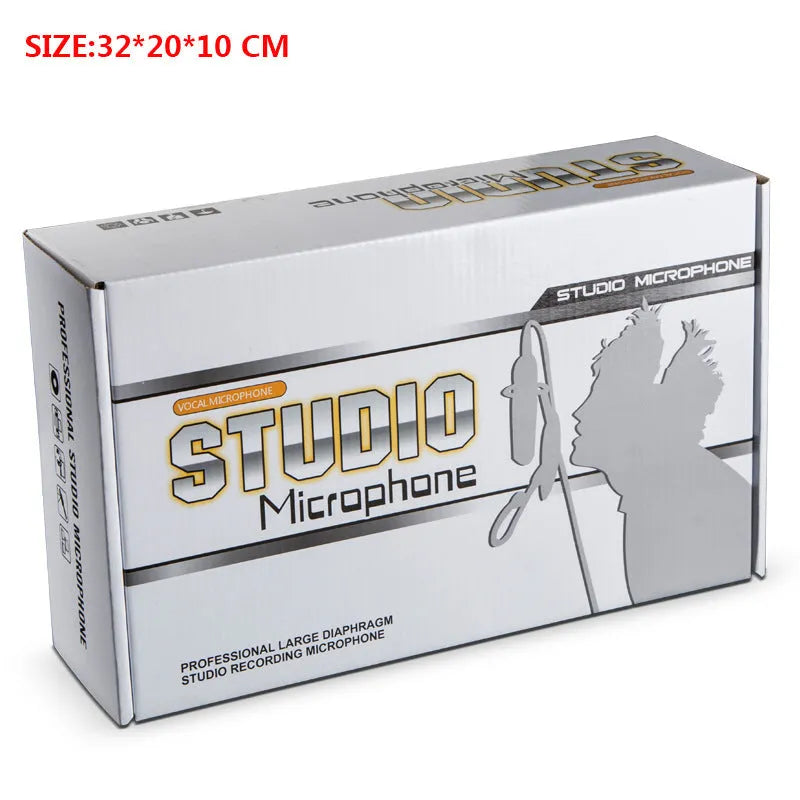 Retro-style wireless condenser microphone with cardioid polar pattern for professional audio recording