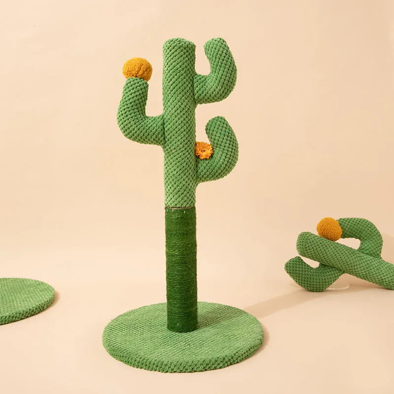 Cactus design cat scratch board climbing pole with sisal scratching surface