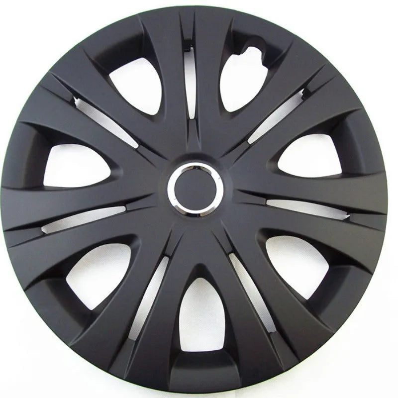 Universal monochrome ABS plastic wheel hub cover in silver, black, and electroplating finishes.