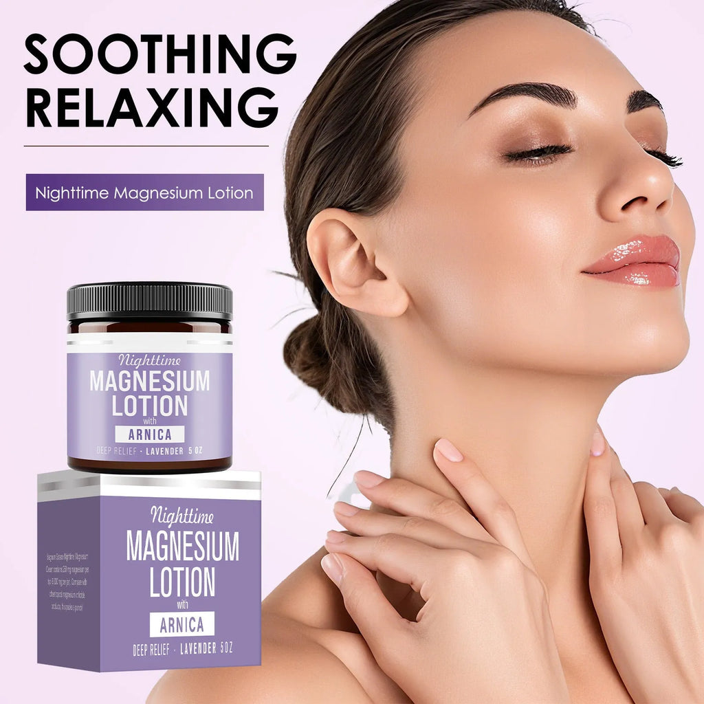 150ml tub of magnesium body butter treatment cream for moisturising and soothing skin.