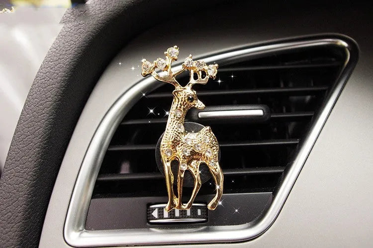 Alloy car fragrance clip with liquid perfume for air vent attachment in decorative designs