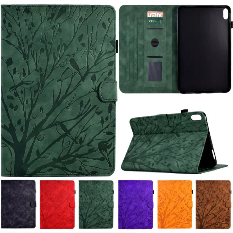 Imitation leather tablet case with folding bracket in black, green, khaki, purple colours