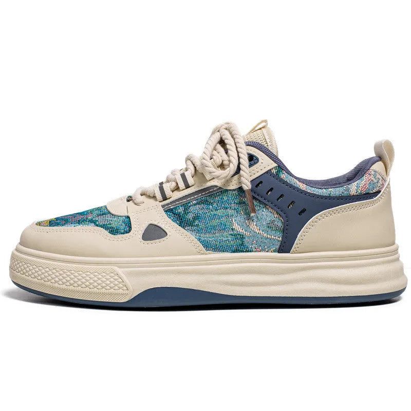 Canvas casual shoes with round toe and flat heel in Milan green colour