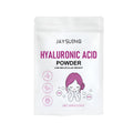 Hyaluronic acid powder in 100g container with mask applicator for DIY skincare preparation