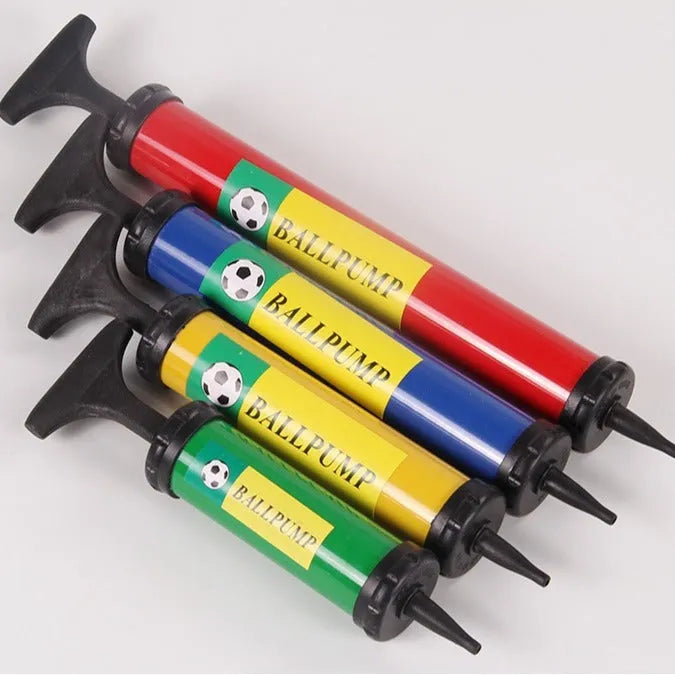 Plastic manual hand pump for sports balls and balloons in mixed colours