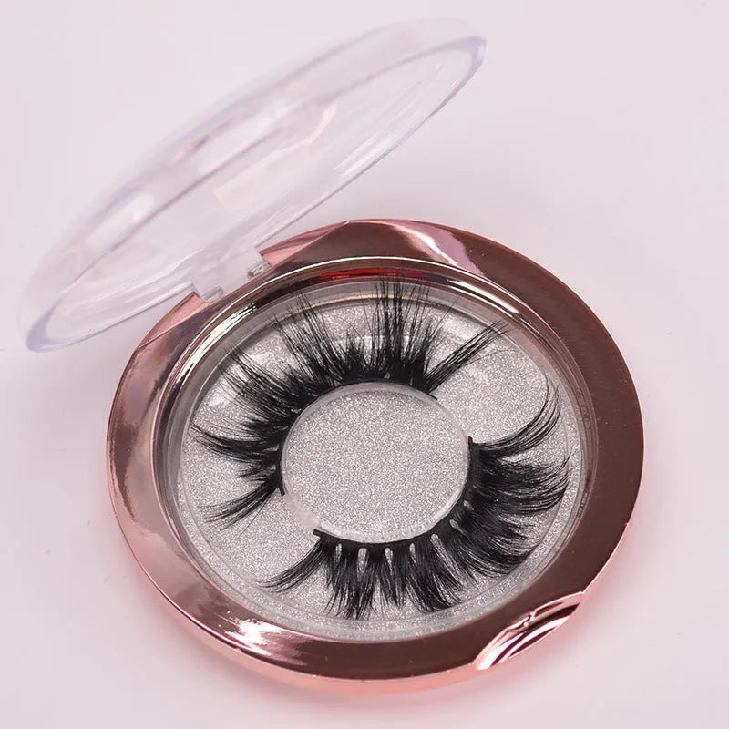 5D mink false eyelashes set with hair cap and double-headed application brush