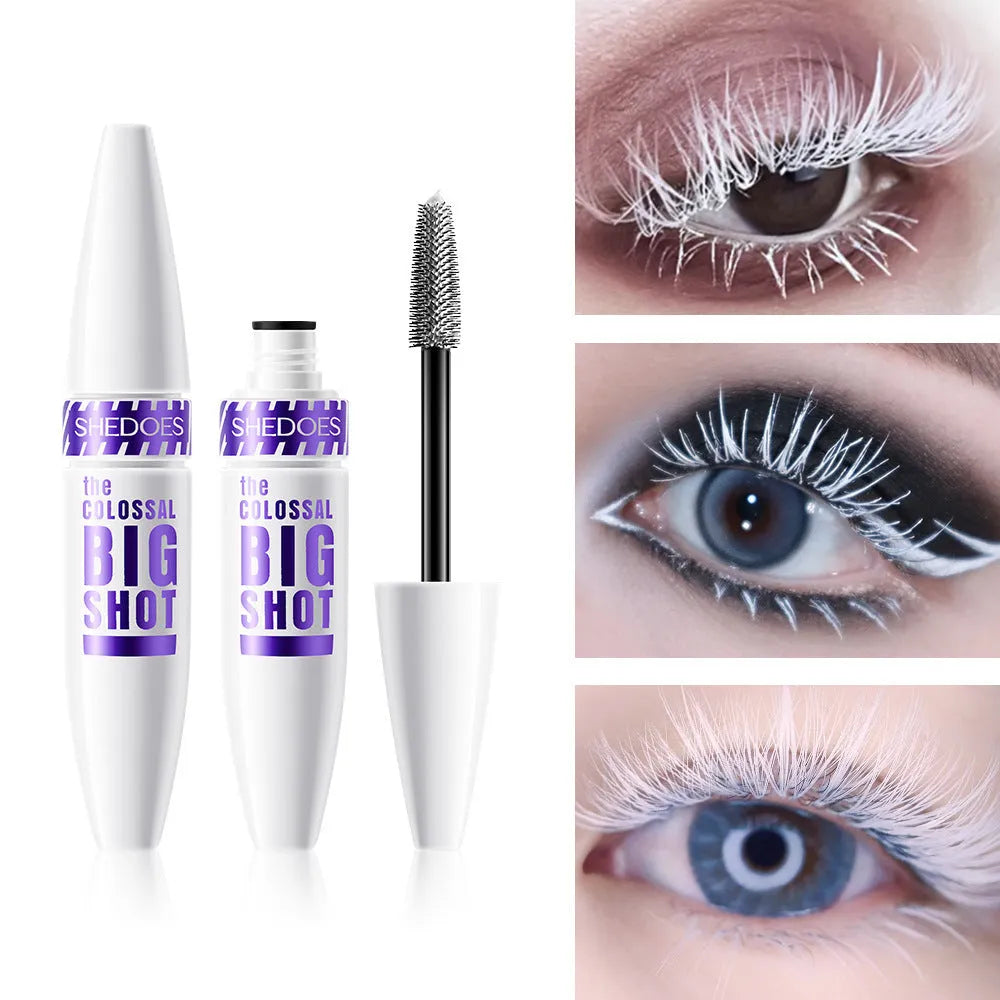 White waterproof mascara tube with thickening and curling quick-dry formula 10ml