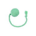 Cat toy ball with rope and built-in bell in multiple colours for kitten play
