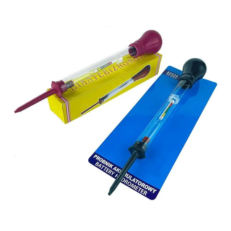 Electrohydraulic hydrometer battery tester with glass construction and 330 mm length