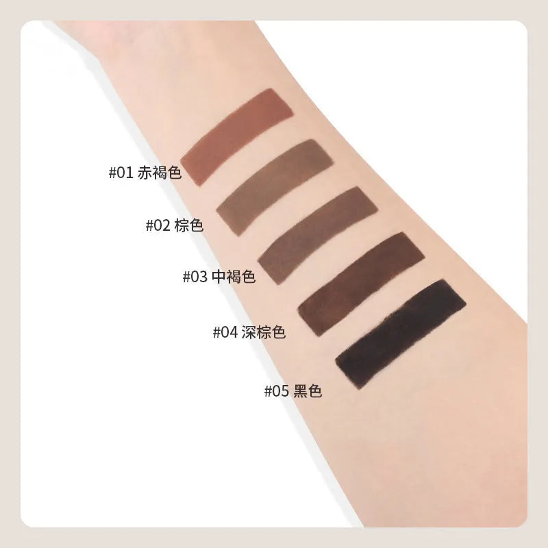 Double-headed eyebrow cream with pencil and powder ends in a choice of five natural colours.