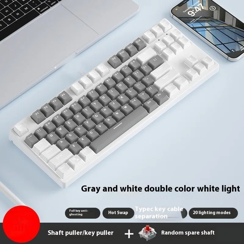 87-key mechanical keyboard with two-tone colour options and hot-plug switch capability