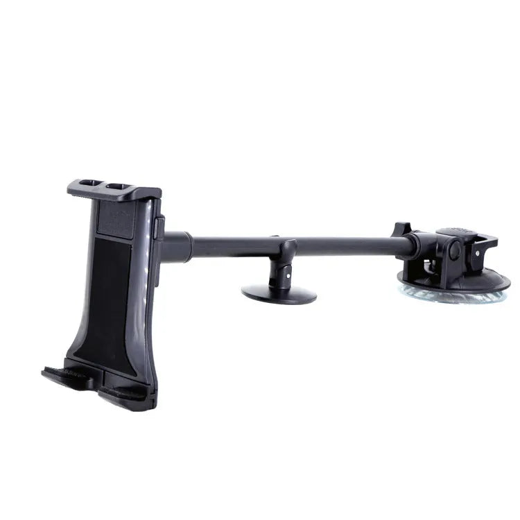 Black vehicle-mounted tablet holder with lifting mechanism for 4-12 inch devices