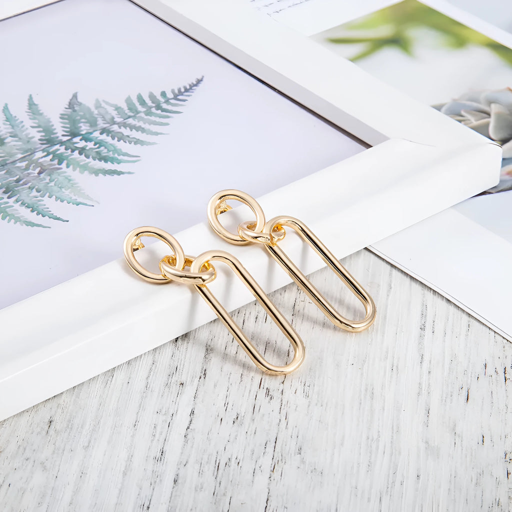 Sterling silver colour geometric hoop earrings with ring and line design for women