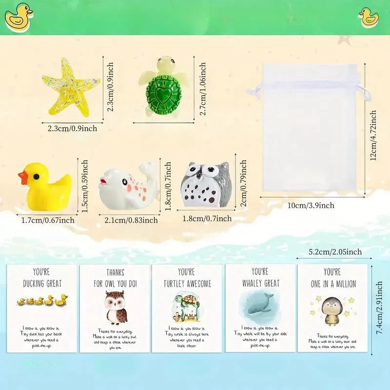 Set of resin inspirational greeting cards with pun messages and pen scrape design