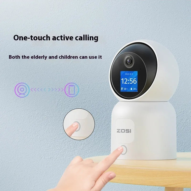 Zhou Shi wireless wifi indoor home security camera with plastic shell and screw bracket