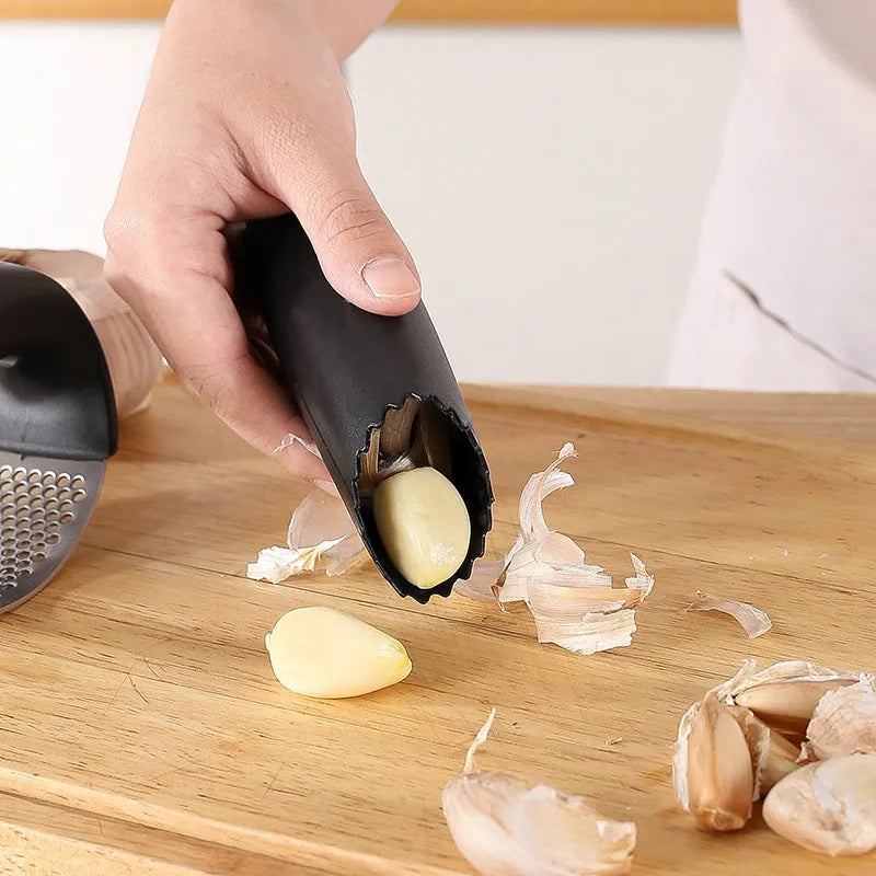 304 stainless steel garlic press in black, blue, green or pink colour options