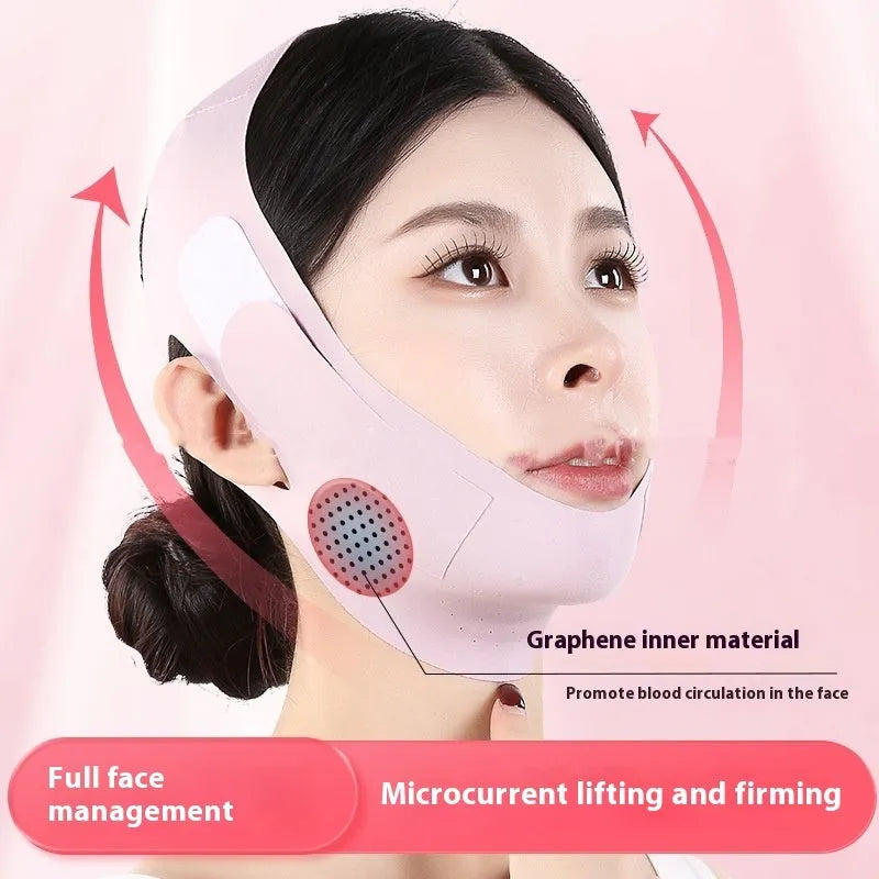 Graphene V face shaping mask in purple and green colours for facial lifting and tightening