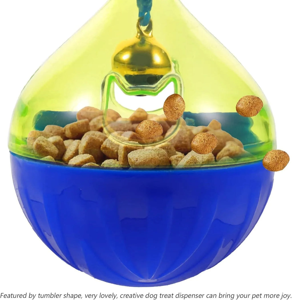 Tumbler-shaped dog and cat treat dispenser ball interactive toy