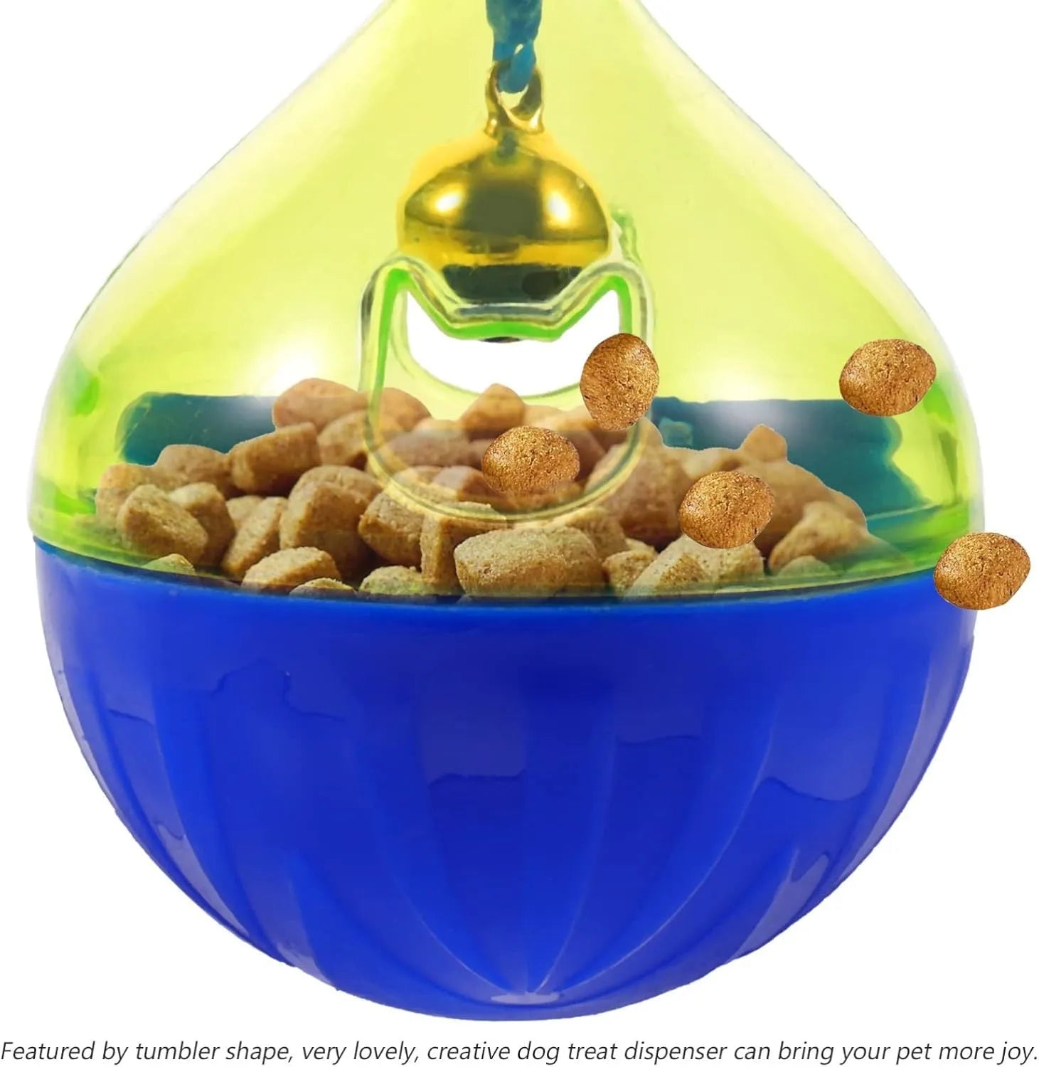 Tumbler-shaped dog and cat treat dispenser ball interactive toy