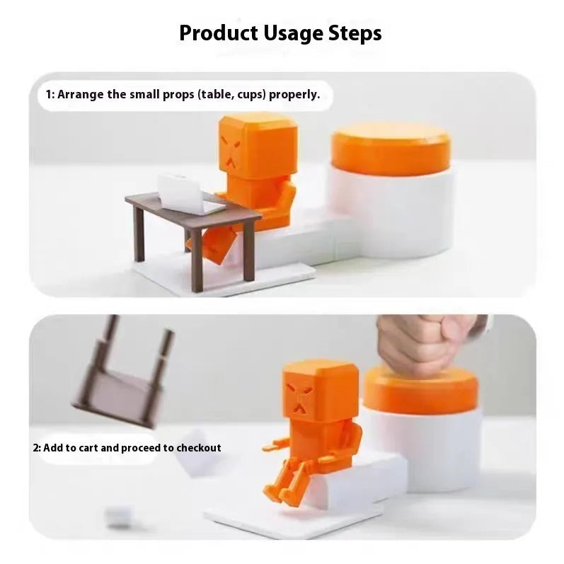 Orange plastic table turning decompression toy for desk stress relief