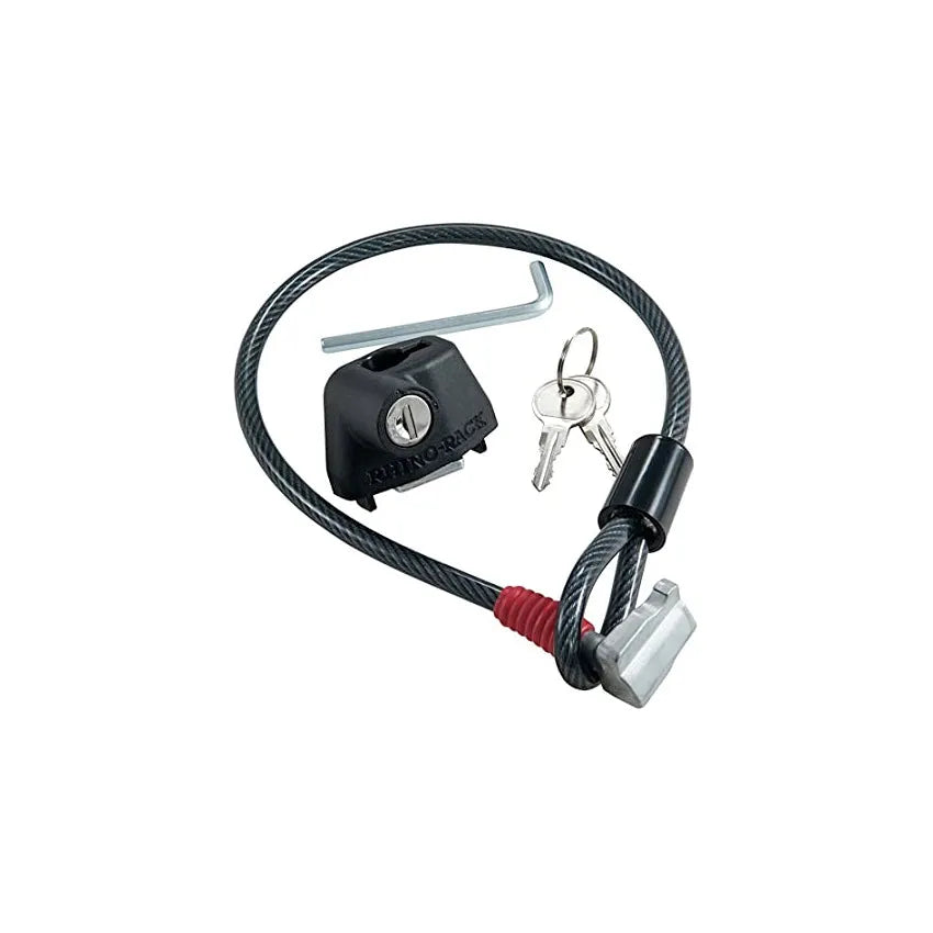 Plastic-sheathed steel cable lock for roof racks in 1200mm and 600mm lengths.