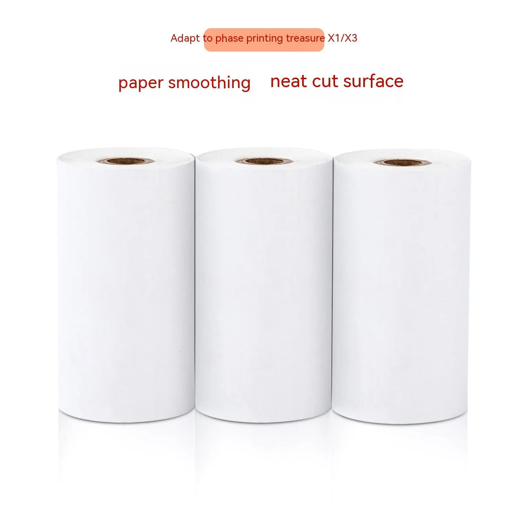 Three rolls of 57mm x 30mm thermal paper for small printers in original packaging