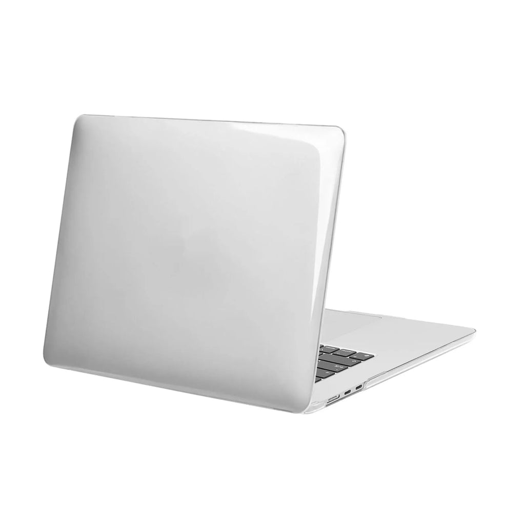 Transparent protective shell case for MacBook Air and Pro laptops in clear and tinted black options
