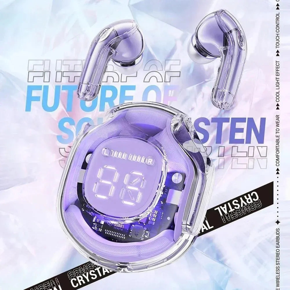 Transparent wireless Bluetooth headset in multiple colours with in-ear design