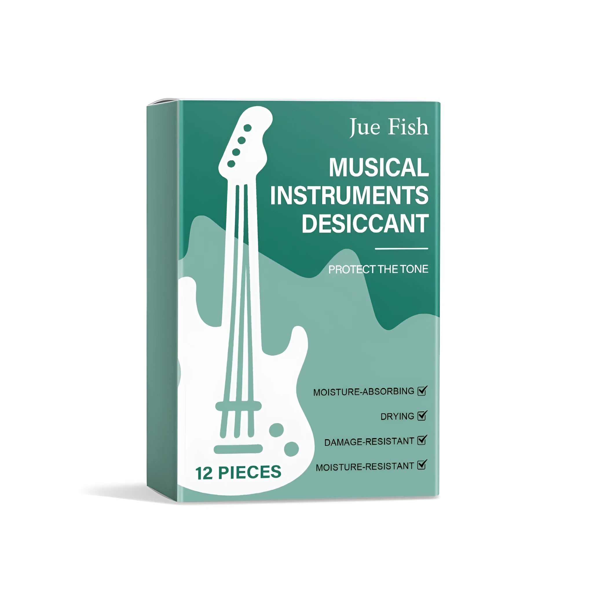 Single packet of desiccant for absorbing moisture in musical instrument cases.