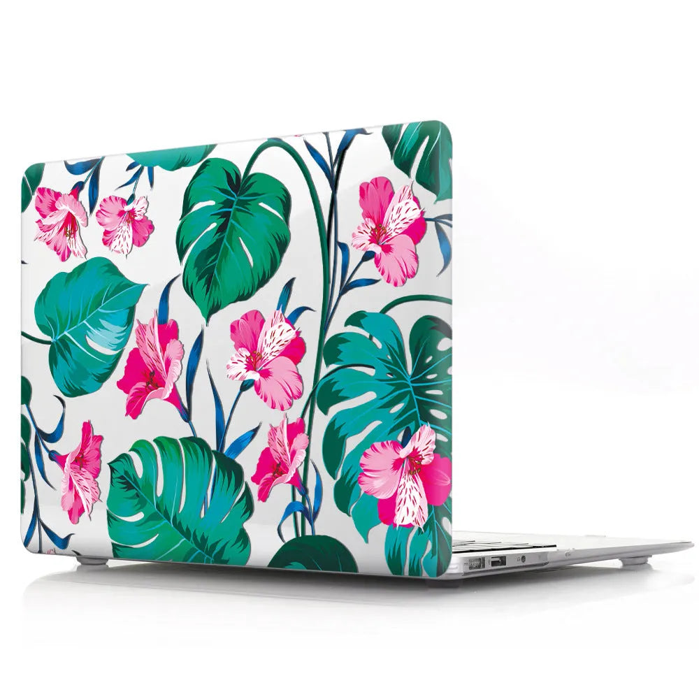 Plastic protective shell with flower pattern for Apple MacBook Air and Retina laptops