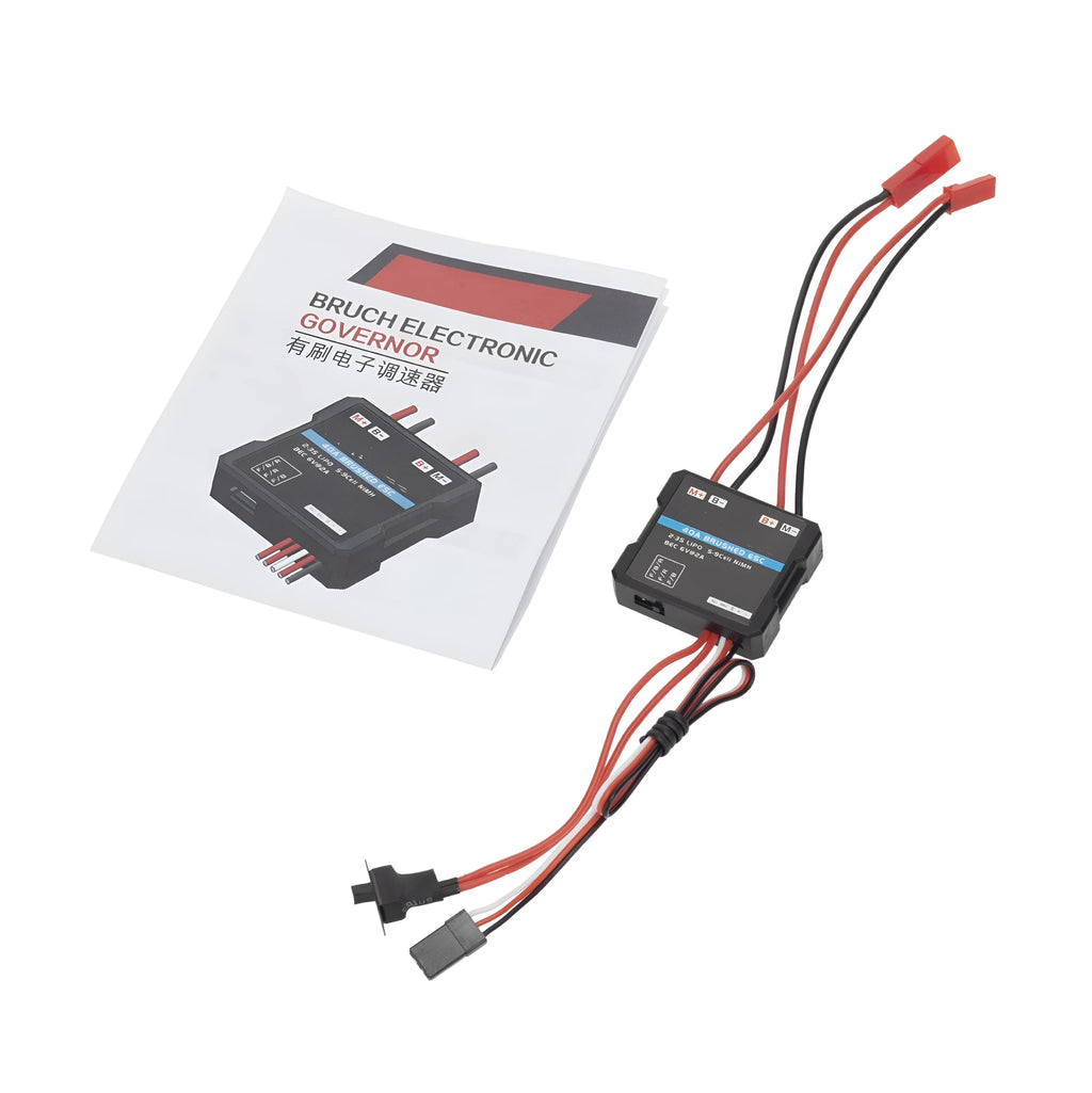 Miniature 40A brushed electric speed controller for RC models with climbing mode operation