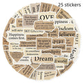 Tear English TT284 design PVC laptop stickers pack of 25, showing reusable waterproof adhesive