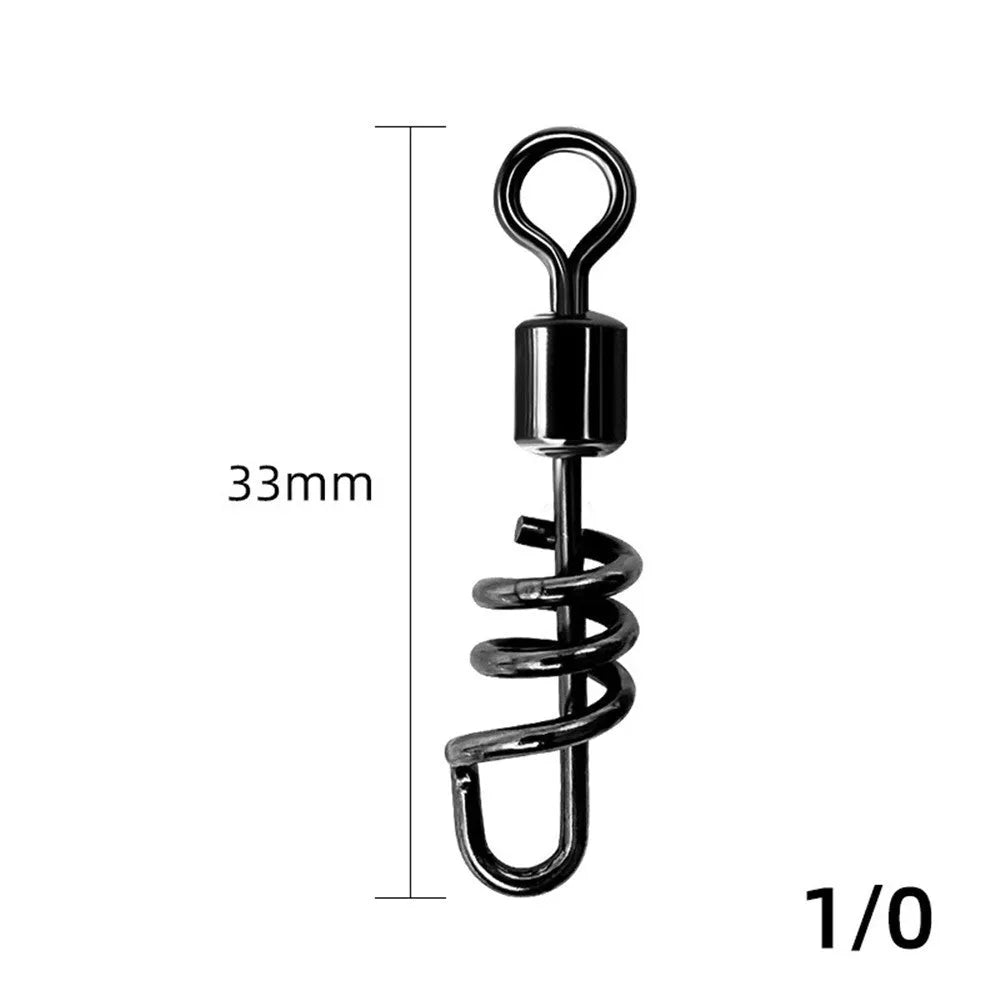 Stainless steel fishing swivel connector with 8-shaped ring design