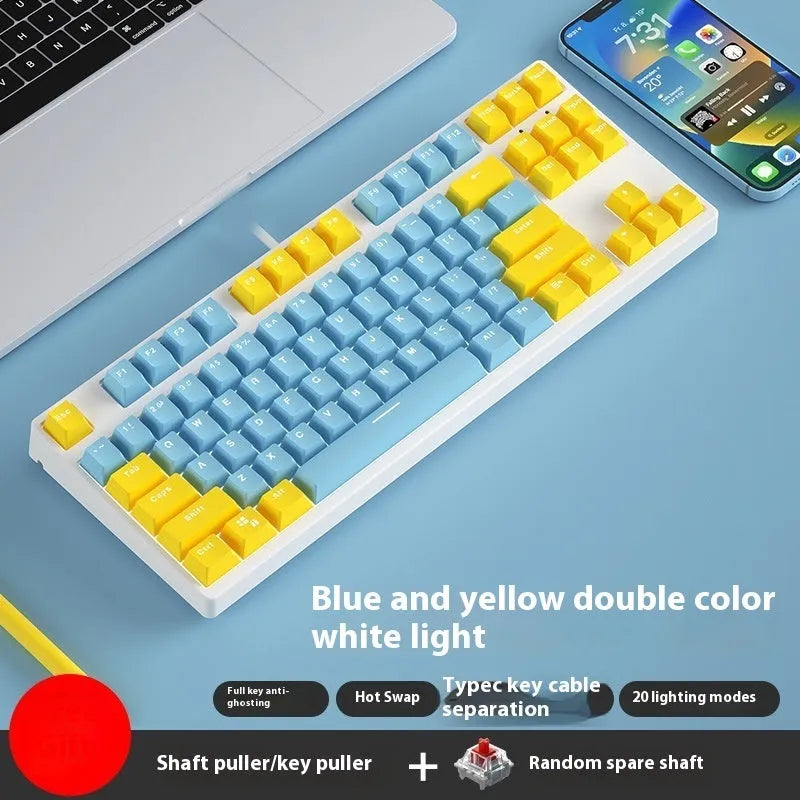 87-key mechanical keyboard with two-tone colour options and hot-plug switch capability