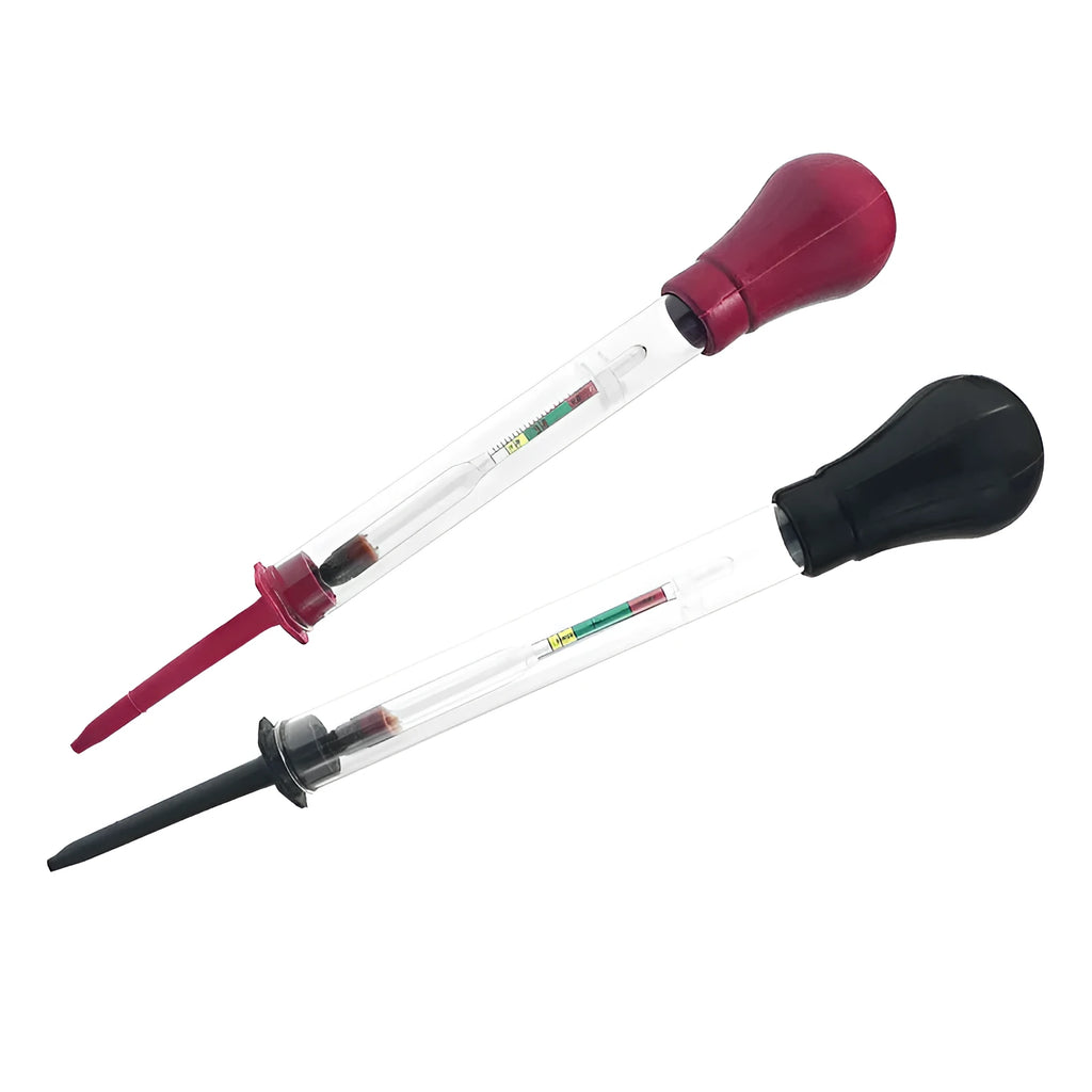Electrohydraulic hydrometer battery tester with glass construction and 330 mm length