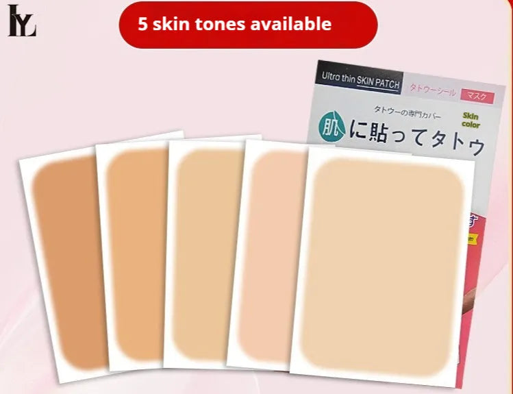 Tattoo cover patch for birthmark and tattoo concealment in six skin tone colours