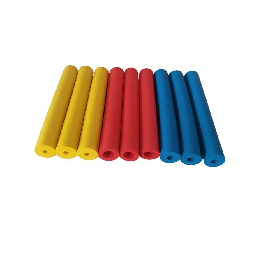Pack of black rubber grip hoses for tableware pens showing inner diameter options of 10mm and 18mm.