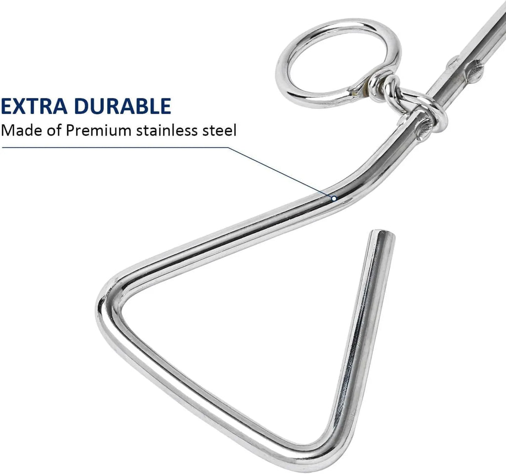 Silver spiral dog tie out stake for ground anchoring in outdoor sandy soil conditions