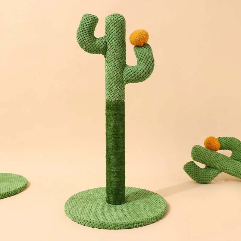 Cactus design cat scratch board climbing pole with sisal scratching surface