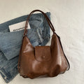 Textured PU leather women's shoulder backpack in horizontal square shape with single strap