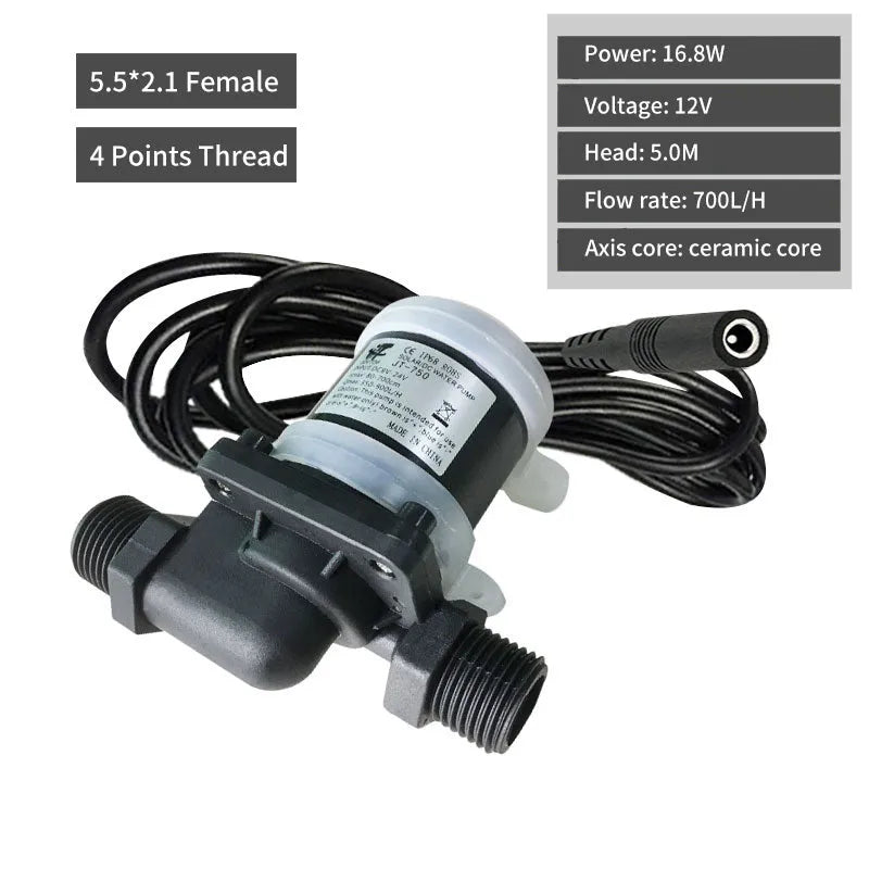 Jiatong JT-750 DC threaded water pump for solar and floor heating systems