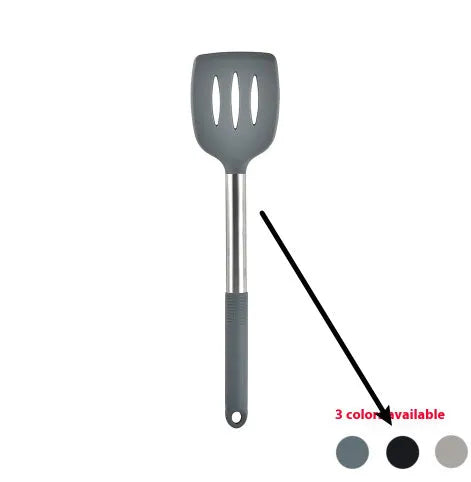 12 piece silicone kitchenware set with rotating storage bucket including spatula, ladle, spoon and cooking utensils